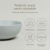 imageoverampampback Stoneware Large Footed Food Bowl  Kitchen and Dining Room Stand Perfect for Fruit Bread Candy and More  11quot D x 49quot H  23 Quarts  SemiMatte WhiteFog Blue