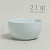 imageoverampampback Stoneware Large Footed Food Bowl  Kitchen and Dining Room Stand Perfect for Fruit Bread Candy and More  11quot D x 49quot H  23 Quarts  SemiMatte WhiteFog Blue