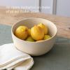 imageoverampampback Stoneware Large Footed Food Bowl  Kitchen and Dining Room Stand Perfect for Fruit Bread Candy and More  11quot D x 49quot H  23 Quarts  SemiMatte WhiteIvory