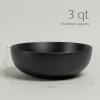 imageoverampampback Stoneware Large Footed Food Bowl  Kitchen and Dining Room Stand Perfect for Fruit Bread Candy and More  11quot D x 49quot H  23 Quarts  SemiMatte WhiteBlack