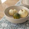 imageoverampampback Stoneware Large Footed Food Bowl  Kitchen and Dining Room Stand Perfect for Fruit Bread Candy and More  11quot D x 49quot H  23 Quarts  SemiMatte WhiteIvory