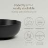 imageoverampampback Stoneware Large Footed Food Bowl  Kitchen and Dining Room Stand Perfect for Fruit Bread Candy and More  11quot D x 49quot H  23 Quarts  SemiMatte WhiteBlack