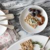 imageoverampampback Stoneware Plates  Dish Set with 4 Appetizer Plates  4Piece AllOccasion Place Settings  Elegant Dinnerware Sets for Home and Kitchen  63quot x 63quot  SemiMatte WhiteWhite