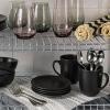 imageoverampampback Stoneware Plates  Dish Set with 4 Appetizer Plates  4Piece AllOccasion Place Settings  Elegant Dinnerware Sets for Home and Kitchen  63quot x 63quot  SemiMatte WhiteBlack