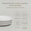 imageoverampampback Stoneware Plates  Dish Set with 4 Appetizer Plates  4Piece AllOccasion Place Settings  Elegant Dinnerware Sets for Home and Kitchen  63quot x 63quot  SemiMatte WhiteWhite