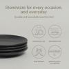 imageoverampampback Stoneware Plates  Dish Set with 4 Appetizer Plates  4Piece AllOccasion Place Settings  Elegant Dinnerware Sets for Home and Kitchen  63quot x 63quot  SemiMatte WhiteBlack