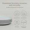 imageoverampampback Stoneware Plates  Dish Set with 4 Appetizer Plates  4Piece AllOccasion Place Settings  Elegant Dinnerware Sets for Home and Kitchen  63quot x 63quot  SemiMatte WhiteFog Blue