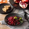 imageoverampampback Stoneware Plates  Dish Set with 4 Appetizer Plates  4Piece AllOccasion Place Settings  Elegant Dinnerware Sets for Home and Kitchen  63quot x 63quot  SemiMatte WhiteBlack