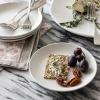 imageoverampampback Stoneware Plates  Dish Set with 4 Appetizer Plates  4Piece AllOccasion Place Settings  Elegant Dinnerware Sets for Home and Kitchen  63quot x 63quot  SemiMatte WhiteWhite