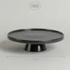 imageoverampampback Stoneware Round Cake Stand  Dessert Holder Perfect for Pies Cakes Cupcakes Sweets and More  AllOccasion Decorative Display Dish  111quot D x 3quot H  SemiMatte WhiteBlack