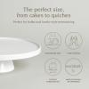 imageoverampampback Stoneware Round Cake Stand  Dessert Holder Perfect for Pies Cakes Cupcakes Sweets and More  AllOccasion Decorative Display Dish  111quot D x 3quot H  SemiMatte WhiteWhite