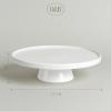 imageoverampampback Stoneware Round Cake Stand  Dessert Holder Perfect for Pies Cakes Cupcakes Sweets and More  AllOccasion Decorative Display Dish  111quot D x 3quot H  SemiMatte WhiteWhite