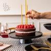imageoverampampback Stoneware Round Cake Stand  Dessert Holder Perfect for Pies Cakes Cupcakes Sweets and More  AllOccasion Decorative Display Dish  111quot D x 3quot H  SemiMatte WhiteBlack