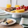 imageoverampampback Stoneware Round Cake Stand  Dessert Holder Perfect for Pies Cakes Cupcakes Sweets and More  AllOccasion Decorative Display Dish  111quot D x 3quot H  SemiMatte WhiteWhite