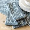 imageoverampampback Washed 100 Linen Cloth Napkins  Washable Napkins Set for Mixing Matching and Creating a Custom Home Decor Tablescape  BlueBlue Herringbone