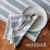 imageoverampampback Washed 100 Linen Cloth Napkins  Washable Napkins Set for Mixing Matching and Creating a Custom Home Decor Tablescape  BlueBlue Woven Stripe