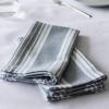 imageoverampampback Washed 100 Linen Cloth Napkins  Washable Napkins Set for Mixing Matching and Creating a Custom Home Decor Tablescape  BlueBlue Woven Stripe