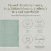 imageoverampampback Washed 100 Linen Cloth Napkins  Washable Napkins Set for Mixing Matching and Creating a Custom Home Decor Tablescape  BlueGreen Frayed