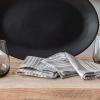 imageoverampampback Washed 100 Linen Cloth Napkins  Washable Napkins Set for Mixing Matching and Creating a Custom Home Decor Tablescape  BlueGrey Woven Stripe