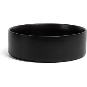 imageoverampampback Stackable Serving Bowl  Stoneware Dishes  AllOccasion Place Settings  Perfect for Salads Pastas and More  101quot x 101quot x 32quot  SemiMatte BlackBlack