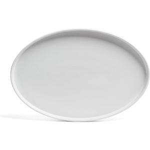 imageoverampampback Stackable Stoneware Serving Platter  Elegant 1Piece Oval Serving Platter to Complete Your Kitchen Set  Perfect for Appetizers Desserts and More  16quot L x 11quot W  Glossy WhiteWhite