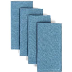 imageoverampampback Washed 100 Linen Cloth Napkins  Washable Napkins Set for Mixing Matching and Creating a Custom Home Decor Tablescape  BlueBlue