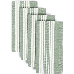 imageoverampampback Washed 100 Linen Cloth Napkins  Washable Napkins Set for Mixing Matching and Creating a Custom Home Decor Tablescape  BlueGreen Woven Stripe