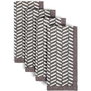 imageoverampampback Washed 100 Linen Cloth Napkins  Washable Napkins Set for Mixing Matching and Creating a Custom Home Decor Tablescape  BlueGrey Herringbone