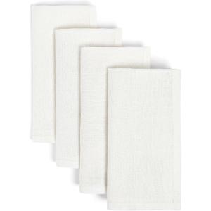 imageoverampampback Washed 100 Linen Cloth Napkins  Washable Napkins Set for Mixing Matching and Creating a Custom Home Decor Tablescape  BlueIvory