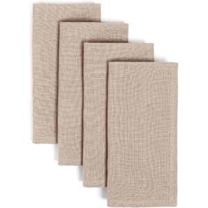 imageoverampampback Washed 100 Linen Cloth Napkins  Washable Napkins Set for Mixing Matching and Creating a Custom Home Decor Tablescape  BlueTaupe