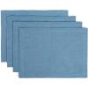 imageoverampampback Set of 4 Washed 100Linen Woven Placemats  Colorful Dining Table Mat  Machine Washable  Kitchen and Home Decor  BlueBlue