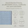 imageoverampampback Set of 4 Washed 100Linen Woven Placemats  Colorful Dining Table Mat  Machine Washable  Kitchen and Home Decor  BlueBlue Herringbone