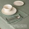 imageoverampampback Set of 4 Washed 100Linen Woven Placemats  Colorful Dining Table Mat  Machine Washable  Kitchen and Home Decor  BlueGreen