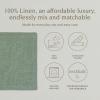 imageoverampampback Set of 4 Washed 100Linen Woven Placemats  Colorful Dining Table Mat  Machine Washable  Kitchen and Home Decor  BlueGreen