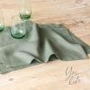 imageoverampampback Set of 4 Washed 100Linen Woven Placemats  Colorful Dining Table Mat  Machine Washable  Kitchen and Home Decor  BlueGreen