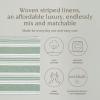 imageoverampampback Set of 4 Washed 100Linen Woven Placemats  Colorful Dining Table Mat  Machine Washable  Kitchen and Home Decor  BlueGreen Woven Stripe