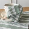 imageoverampampback Set of 4 Washed 100Linen Woven Placemats  Colorful Dining Table Mat  Machine Washable  Kitchen and Home Decor  BlueGreen Woven Stripe