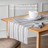 imageoverampampback Set of 4 Washed 100Linen Woven Placemats  Colorful Dining Table Mat  Machine Washable  Kitchen and Home Decor  BlueGrey Woven Stripe
