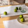 imageoverampampback Set of 4 Washed 100Linen Woven Placemats  Colorful Dining Table Mat  Machine Washable  Kitchen and Home Decor  BlueWhite Chambray