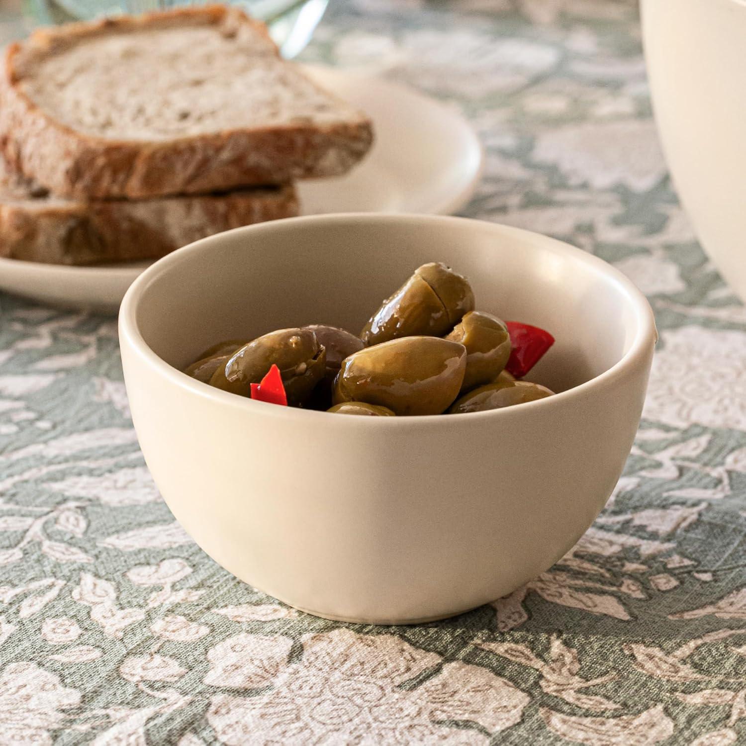 imageoverampampback Coupe Cereal Bowl Set  Stoneware Dishes  Comes with 4 Cereal Bowls  EasytoStack Breakfast Place Settings  6quot x 6quot x 26quot  25oz  SemiMatte WhiteIvory