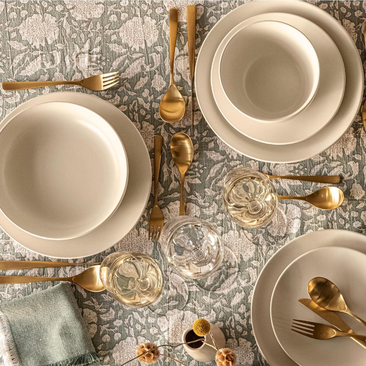 imageoverampampback Coupe Cereal Bowl Set  Stoneware Dishes  Comes with 4 Cereal Bowls  EasytoStack Breakfast Place Settings  6quot x 6quot x 26quot  25oz  SemiMatte WhiteIvory