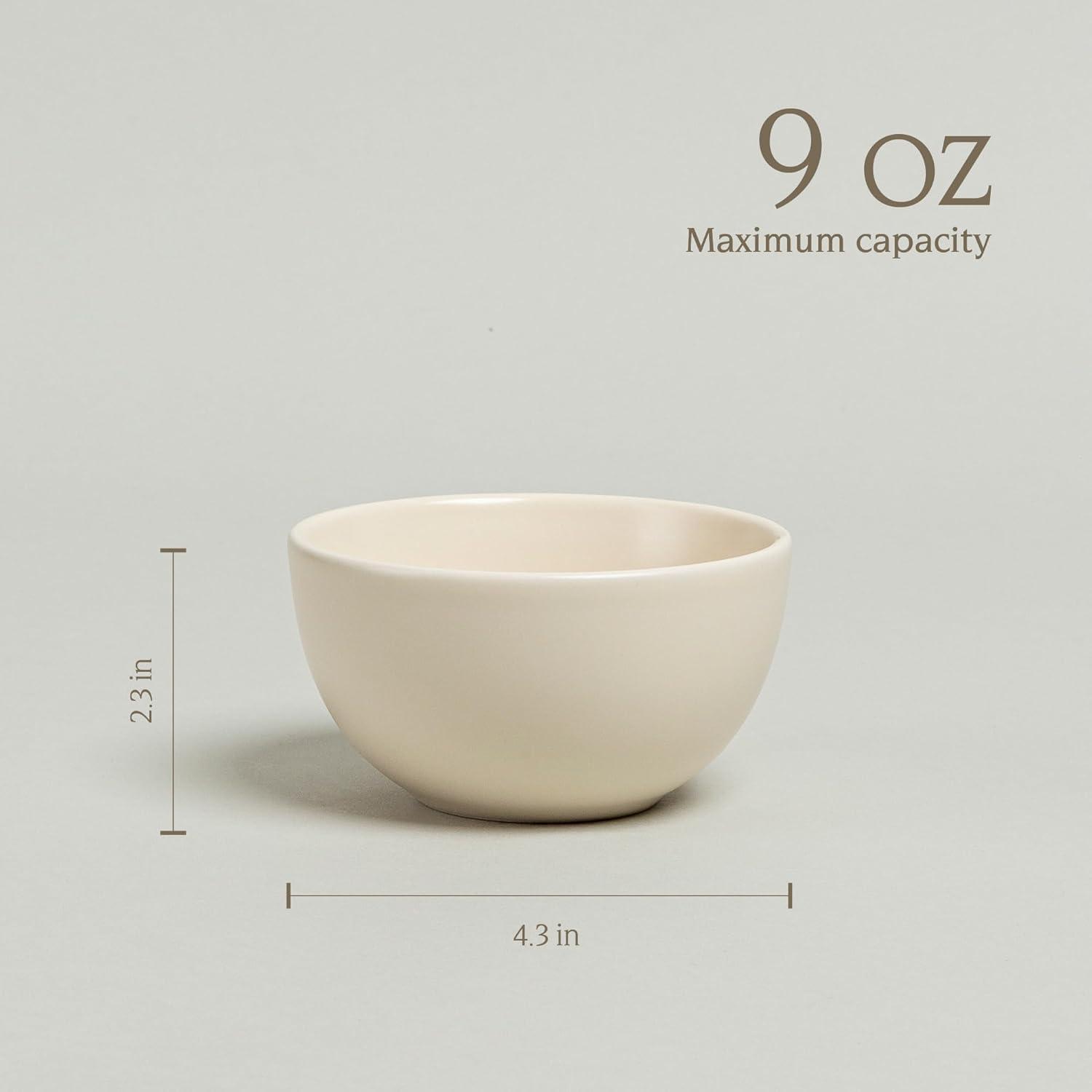 imageoverampampback Coupe Cereal Bowl Set  Stoneware Dishes  Comes with 4 Cereal Bowls  EasytoStack Breakfast Place Settings  6quot x 6quot x 26quot  25oz  SemiMatte WhiteIvory