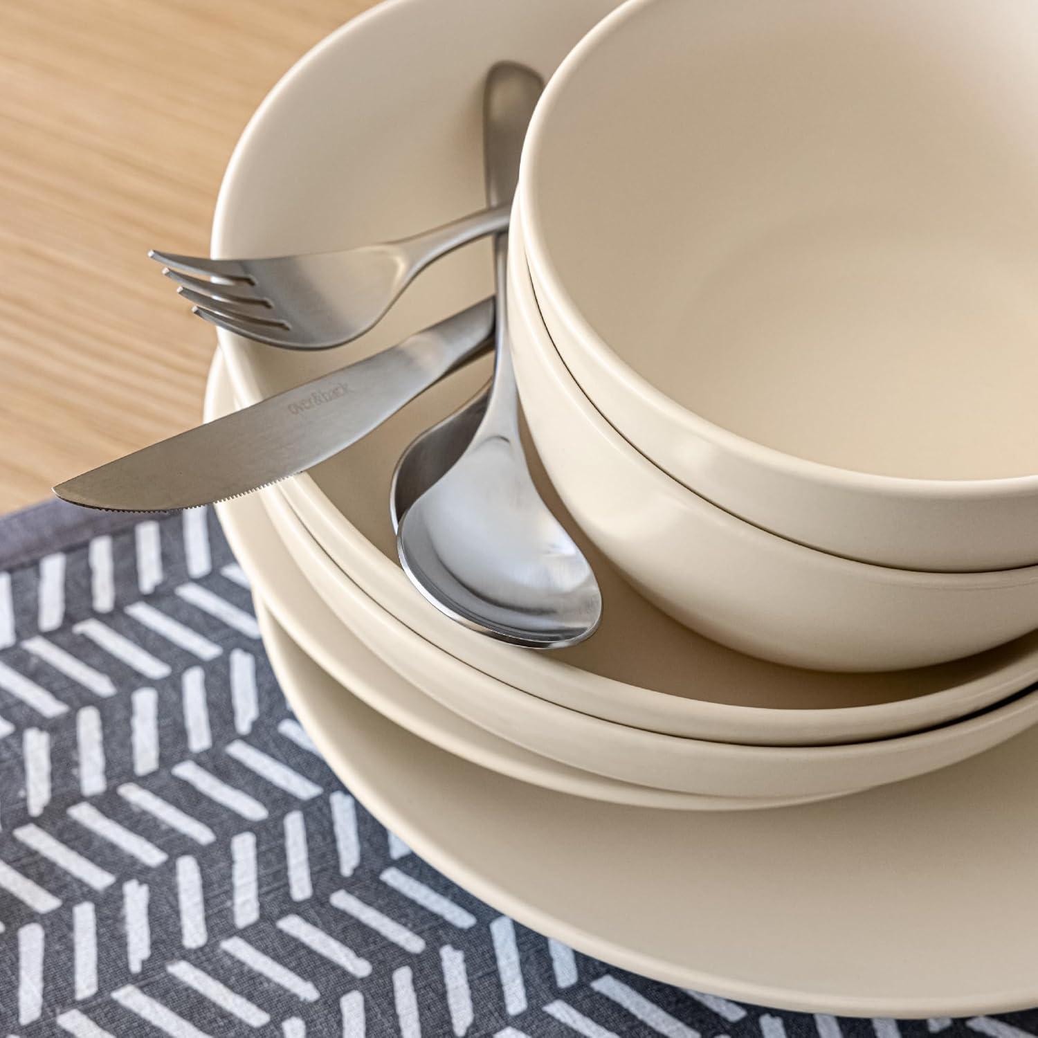 imageoverampampback Coupe Cereal Bowl Set  Stoneware Dishes  Comes with 4 Cereal Bowls  EasytoStack Breakfast Place Settings  6quot x 6quot x 26quot  25oz  SemiMatte WhiteIvory