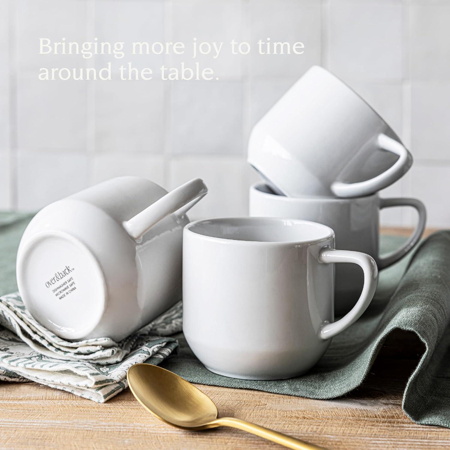 imageoverampampback Coupe Porcelain Coffee Mugs  4Piece Mug Set  Enjoy the Perfect Cup of Coffee Tea Latte and More  Glossy White  14 OzMugs  4 Pieces