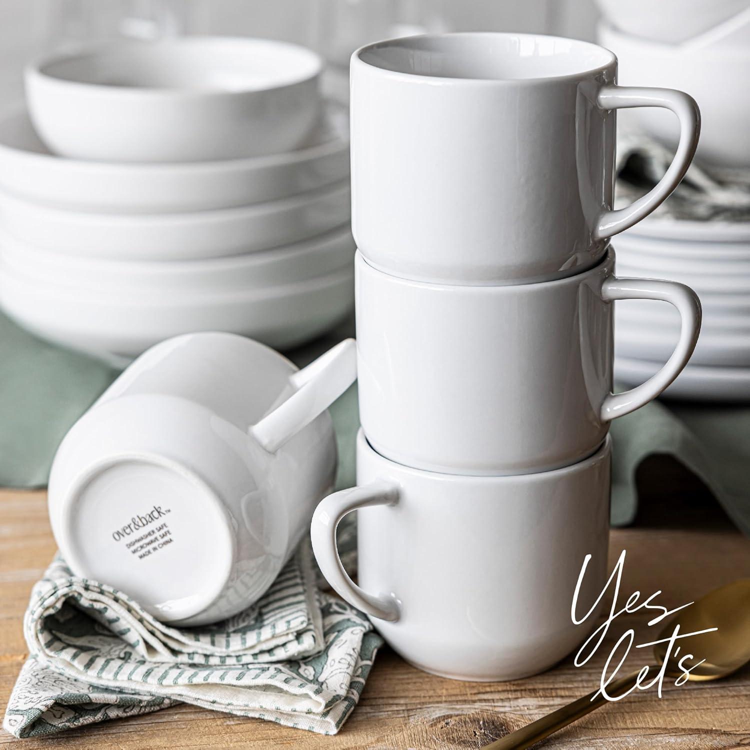 imageoverampampback Coupe Porcelain Coffee Mugs  4Piece Mug Set  Enjoy the Perfect Cup of Coffee Tea Latte and More  Glossy White  14 OzMugs  4 Pieces