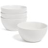 imageoverampampback Coupe Cereal Bowl Set  Stoneware Dishes  Comes with 4 Cereal Bowls  EasytoStack Breakfast Place Settings  6quot x 6quot x 26quot  25oz  SemiMatte WhiteWhite