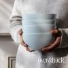 imageoverampampback Coupe Cereal Bowl Set  Stoneware Dishes  Comes with 4 Cereal Bowls  EasytoStack Breakfast Place Settings  6quot x 6quot x 26quot  25oz  SemiMatte WhiteFog Blue