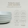 imageoverampampback Coupe Cereal Bowl Set  Stoneware Dishes  Comes with 4 Cereal Bowls  EasytoStack Breakfast Place Settings  6quot x 6quot x 26quot  25oz  SemiMatte WhiteFog Blue