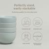 imageoverampampback Coupe Cereal Bowl Set  Stoneware Dishes  Comes with 4 Cereal Bowls  EasytoStack Breakfast Place Settings  6quot x 6quot x 26quot  25oz  SemiMatte WhiteFog Blue