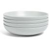 imageoverampampback Coupe Cereal Bowl Set  Stoneware Dishes  Comes with 4 Cereal Bowls  EasytoStack Breakfast Place Settings  6quot x 6quot x 26quot  25oz  SemiMatte WhiteFog Blue